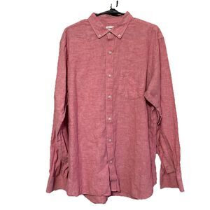 Old Navy Slim Fit Linen Blend Chambray Button Down Shirt Men's Size Large